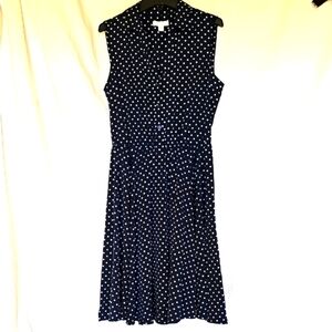 Charter Club Black and White Polka Dot Midi Dress